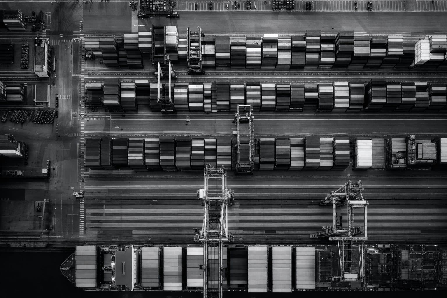 Container terminal seen from above